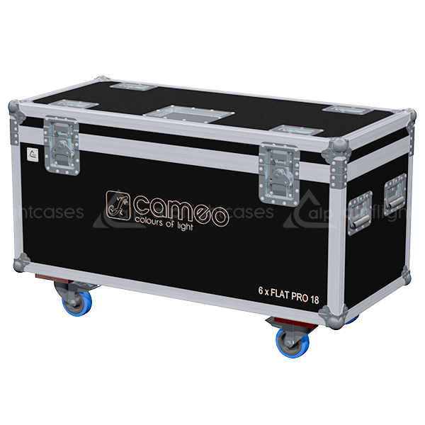 ALP FLIGHT CASES 6X CAMEO FLAT PRO18IP65 + ACCESS - WHEELS