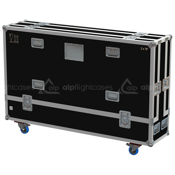 ALP FLIGHT CASES 2X LCD 75" W1700XD80XH980MM - WHEELS, 2 DOORS