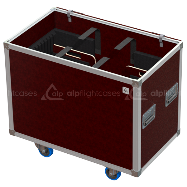 ALP FLIGHT CASES  SPEEDY-BOX 2X LCD AJUSTABLE, 22"-32" - WHEELS