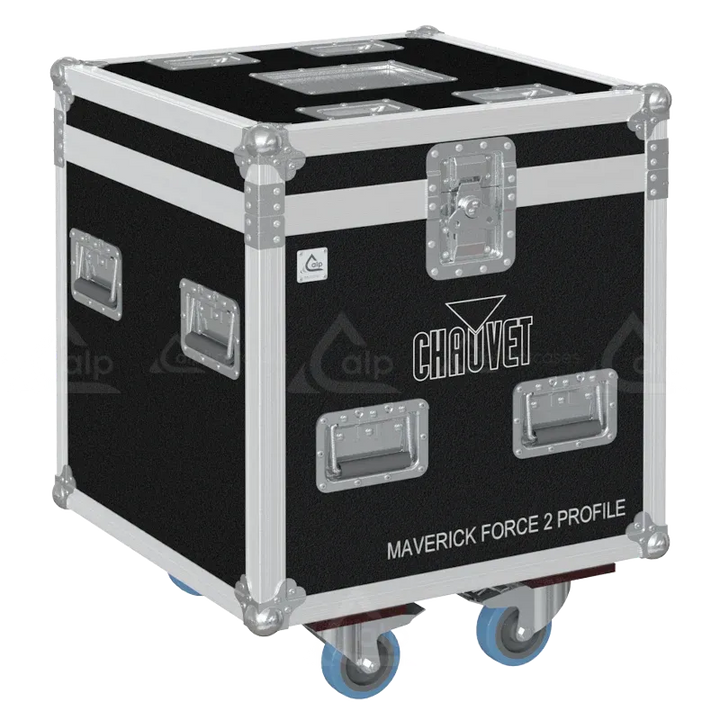 ALP FLIGHT CASES - Front view of 1x Chauvet Maverick Force 2 Profile flight case with heavy-duty hardware