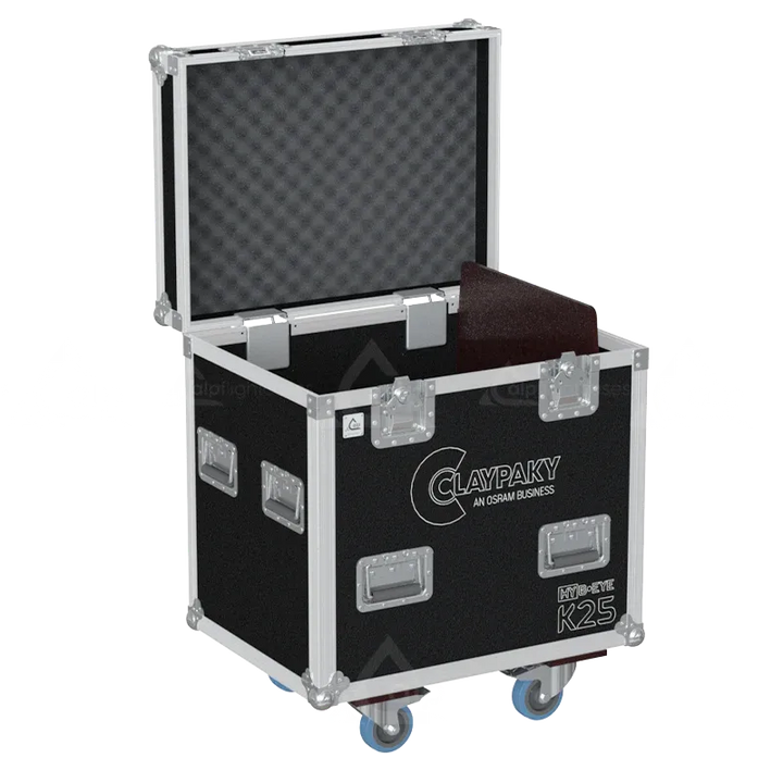 Interior of ALP FLIGHT CASES for 1x Claypaky B-Eye K25 showing high-density protective foam