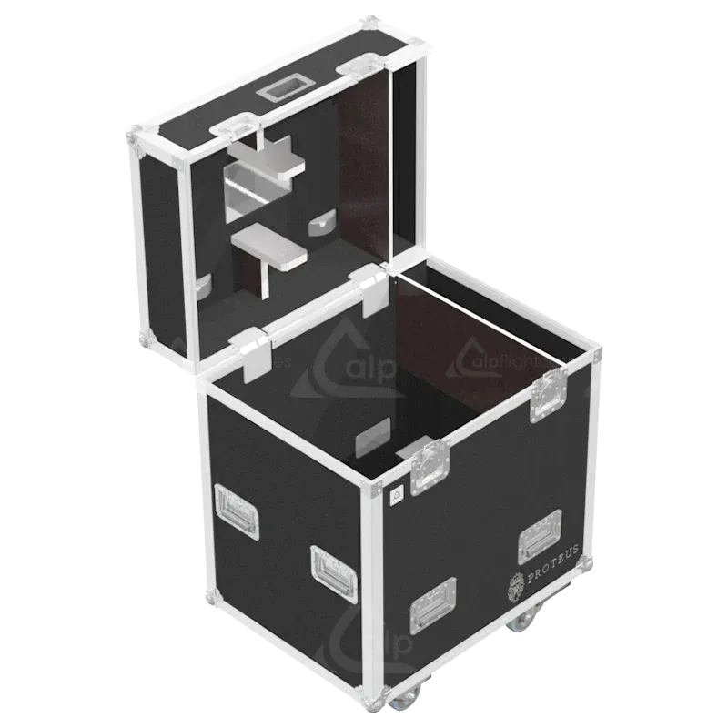 Interior of ALP FLIGHT CASES for 1x Elation Proteus Hybrid showing high-density protective foam (No Foam Shell)