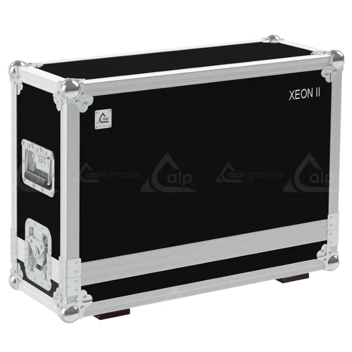ALP FLIGHT CASES front view of Swefog Xeon II Intellahazer flight case with heavy-duty touring hardware and 100mm wheels