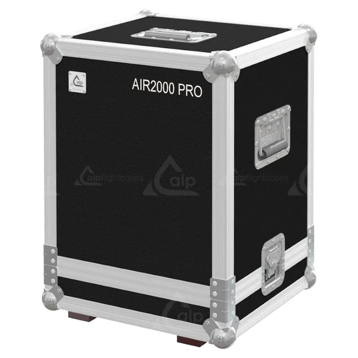 ALP FLIGHT CASES front view of Cameo Instant Air 2000 Pro wind machine flight case with heavy-duty touring hardware and wheels