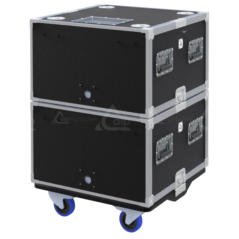 Front view of the professional XRACK Sliding Adjustable 19 inch 6U 600mm depth flight case by ALP Flight Cases-2