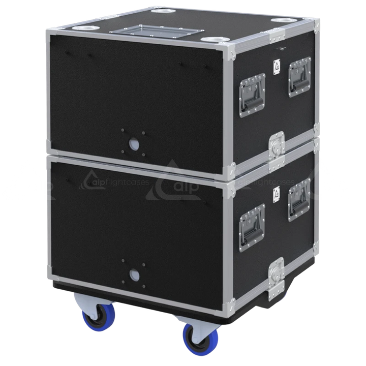 Front view of the professional XRACK Sliding Adjustable 19 inch 6U 600mm depth flight case by ALP Flight Cases-2