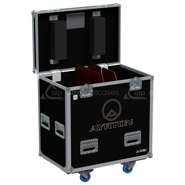 Empty ALP FLIGHT CASES flight case for 2x Ayrton Ghibli ready for custom foam insert