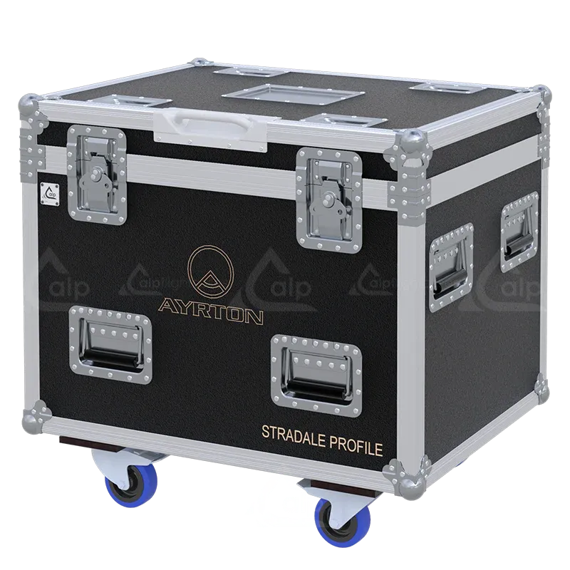 ALP FLIGHT CASES - Front perspective of the 2x Ayrton Stradale Profile touring case