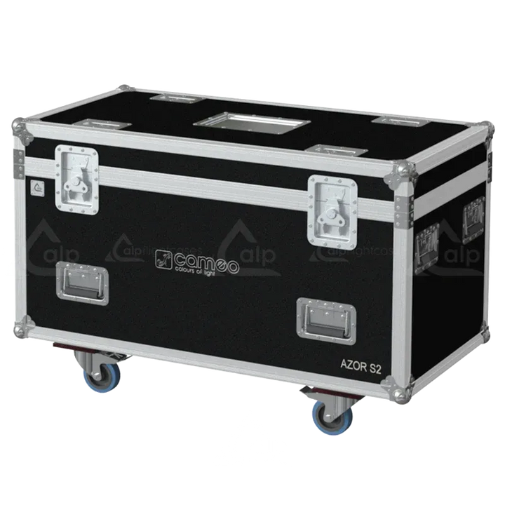 ALP FLIGHT CASES - Front perspective of the 2x Cameo Azor S2 custom touring solution