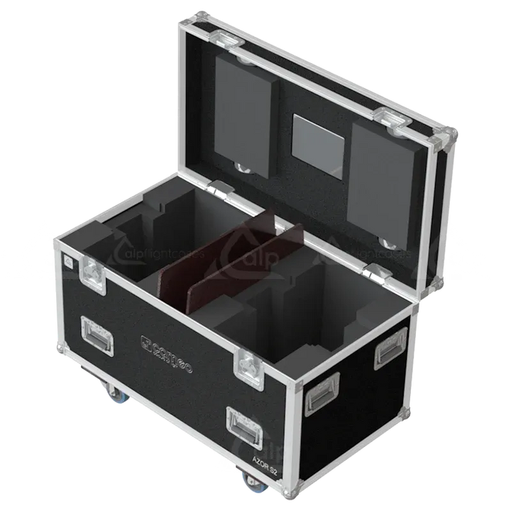 Empty ALP FLIGHT CASES for 2x Cameo Azor S2 with high-density protective foam inserts