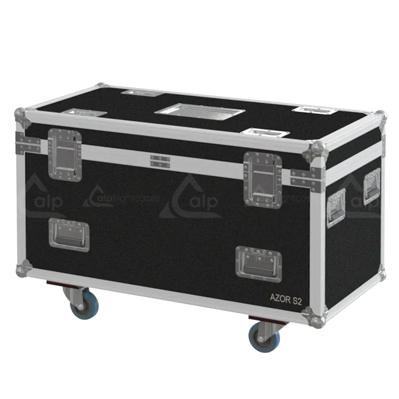 ALP FLIGHT CASES - Rear perspective of the 2x Cameo Azor S2 heavy-duty flight case