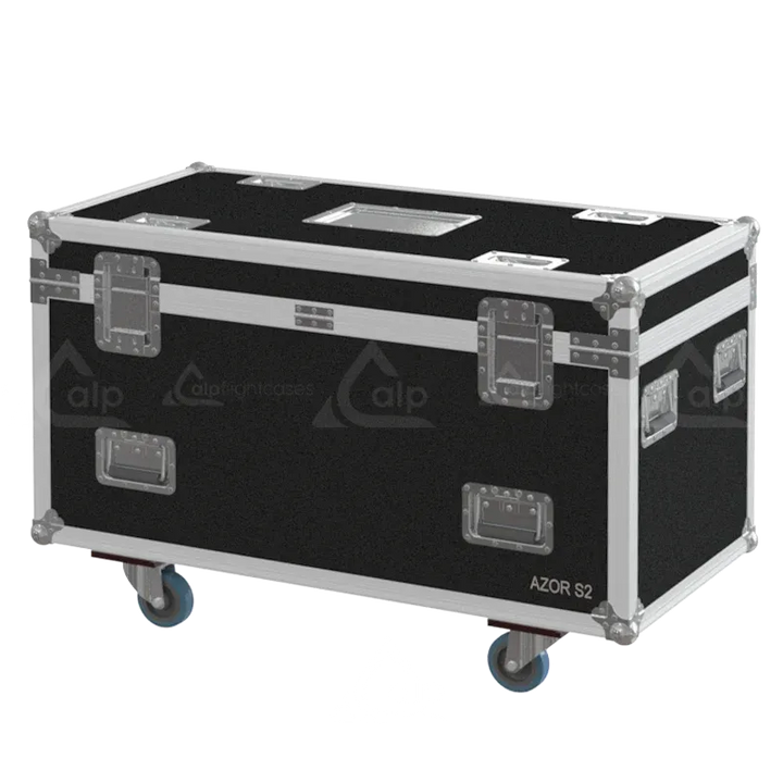 ALP FLIGHT CASES - Rear perspective of the 2x Cameo Azor S2 heavy-duty flight case