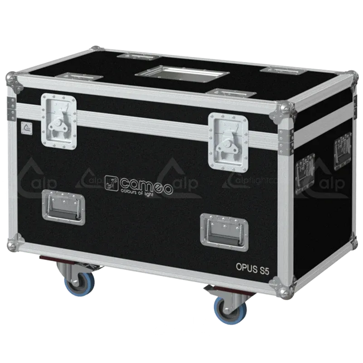 ALP FLIGHT CASES - Front perspective of the 2x Cameo Opus S5 custom touring solution