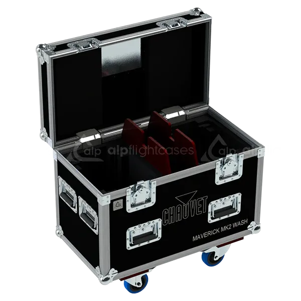 Empty ALP FLIGHT CASES flight case for 2x Chauvet Maverick MK2 Wash ready for custom foam insert