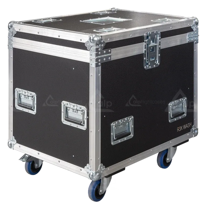 ALP FLIGHT CASES - Rear perspective of 2x Chauvet Rogue R3X Wash touring solution