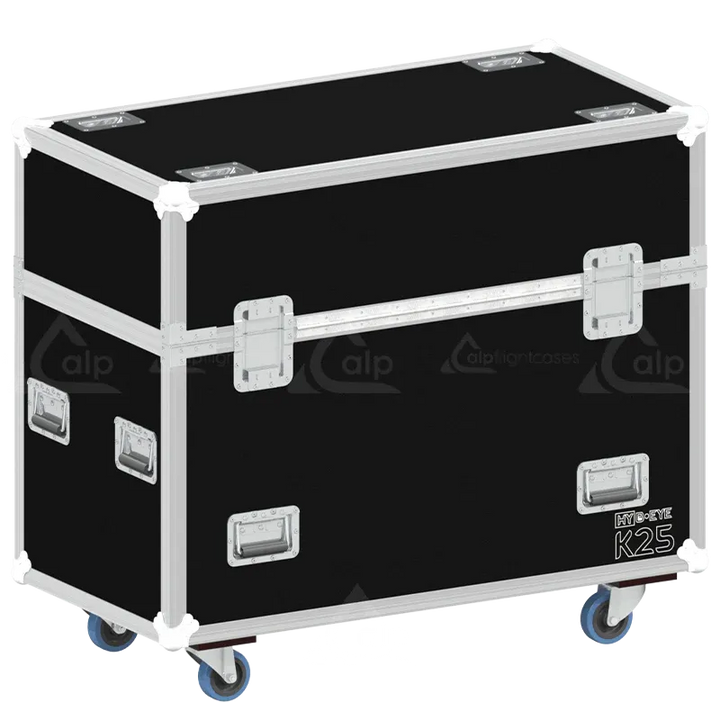 ALP FLIGHT CASES - Rear perspective of 2x Claypaky HY B-EYE K25 touring shell solution