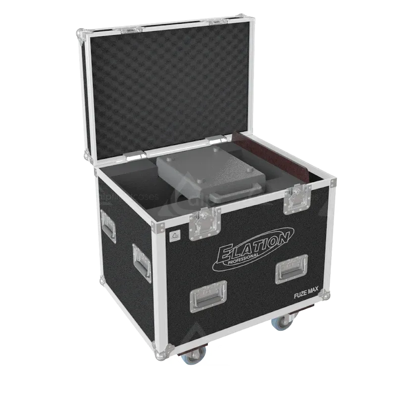 2x Elation Fuze Max fixtures inside ALP FLIGHT CASES with custom CNC foam