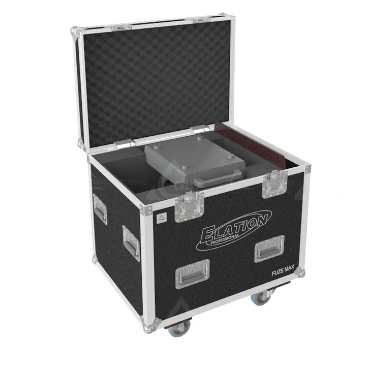 2x Elation Fuze Max fixtures inside ALP FLIGHT CASES with custom CNC foam