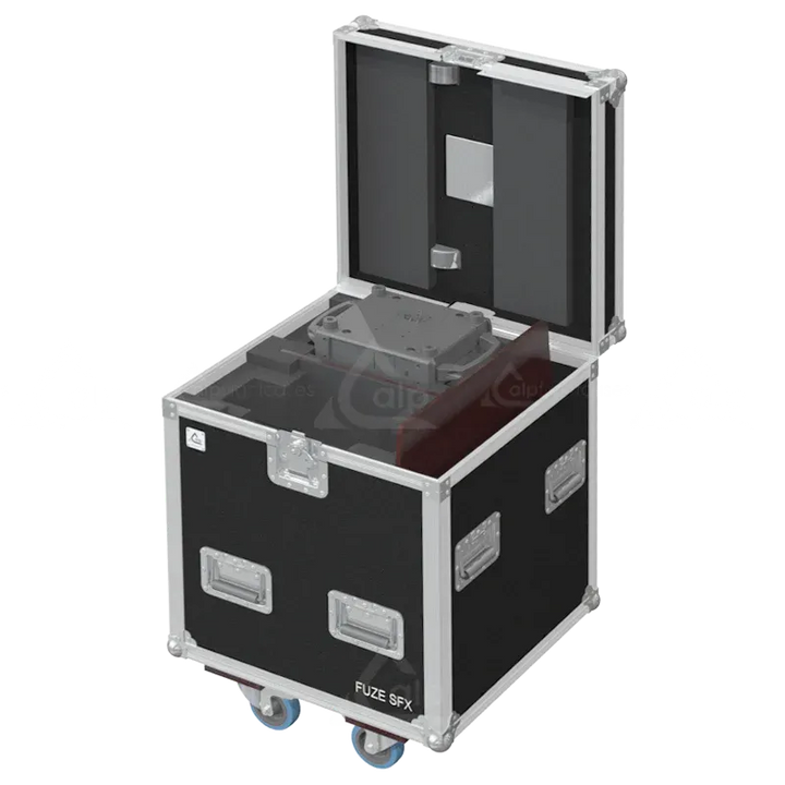 Interior of ALP FLIGHT CASES for 2x Elation Fuze SFX showing high-density protective foam