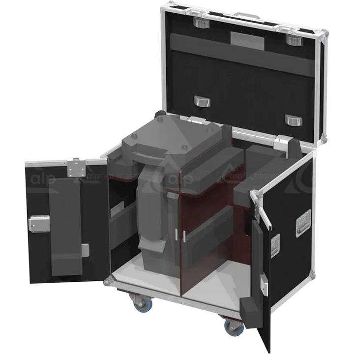 2x Leding Razer 440 fixtures secured inside an ALP FLIGHT CASES precision CNC foam solution