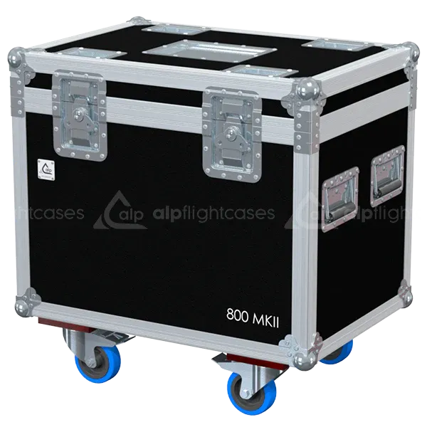 ALP FLIGHT CASES front view of 2x Starway Color 800 MKII flight case with heavy-duty touring hardware