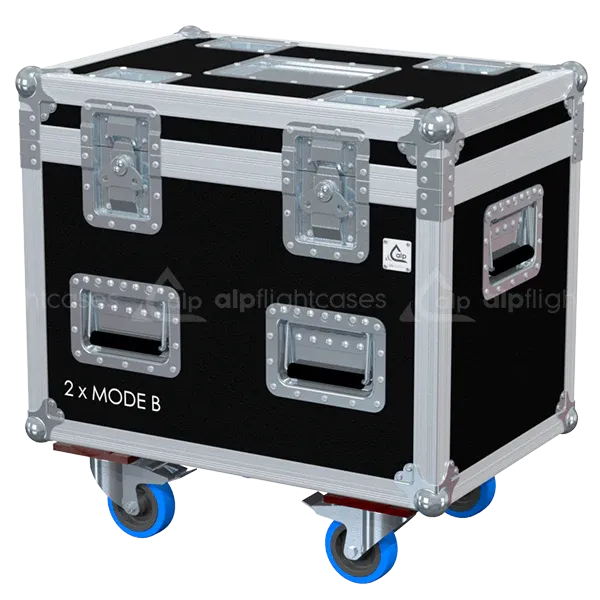 ALP FLIGHT CASES front view of 2x Starway Mode B flight case with heavy-duty touring hardware