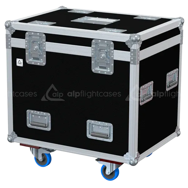 ALP FLIGHT CASES front view of 2x Starway Servo Beam 10R flight case with heavy-duty touring hardware