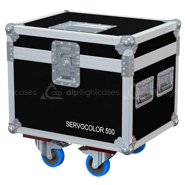 ALP FLIGHT CASES front view of 2x Starway Servo Color 500 flight case with heavy-duty touring hardware