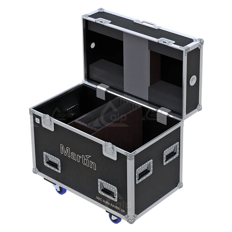 Empty ALP FLIGHT CASES for 2x Martin MAC AURA RAVEN XIP - No foam version