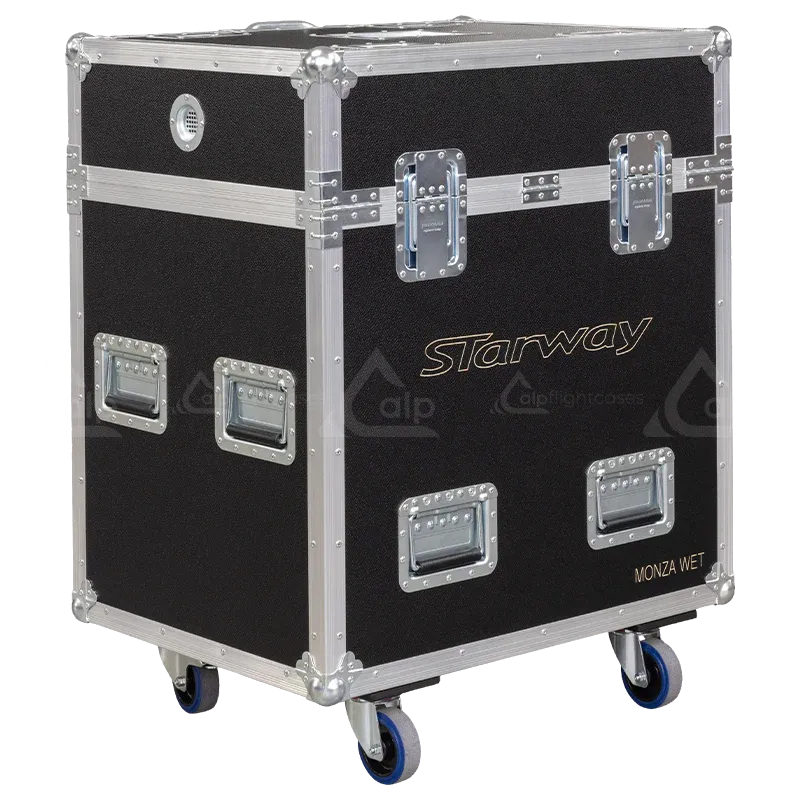 ALP FLIGHT CASES - Rear perspective of the 2x Starway Monza Wet professional case