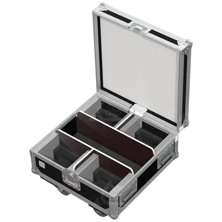 Interior of ALP FLIGHT CASES for 4x Elation Paladin Cube showing high-density protective foam