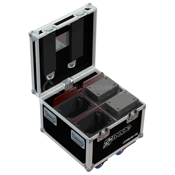 4x Robe LEDBeam 150 fixtures inside ALP flight case with custom CNC foam interior