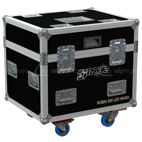 ALP FLIGHT CASES 4X ROBE ROBIN 300 LED WASH + CLAMPS 155