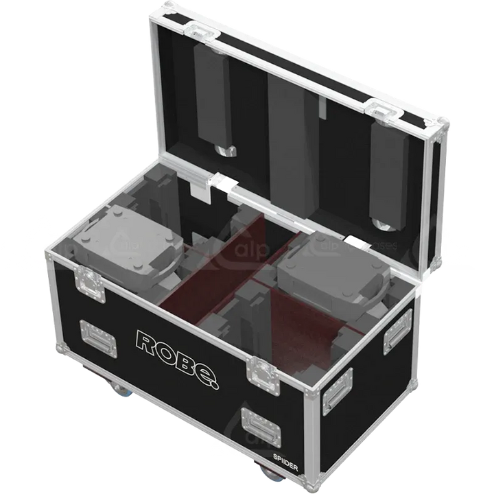 4x Robe Spiider fixtures inside ALP FLIGHT CASES with custom CNC foam