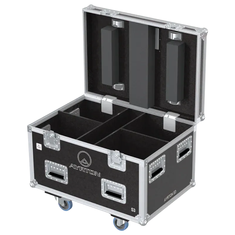 Empty ALP FLIGHT CASES flight case for 4x Ayrton S3 Mistral ready for custom foam insert