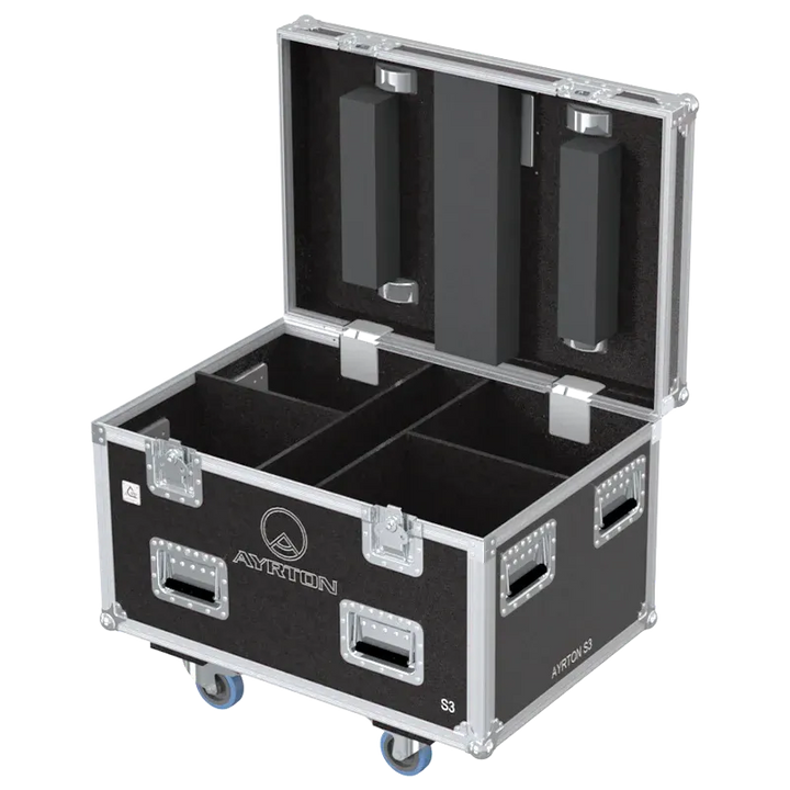 Empty ALP FLIGHT CASES flight case for 4x Ayrton S3 Mistral ready for custom foam insert