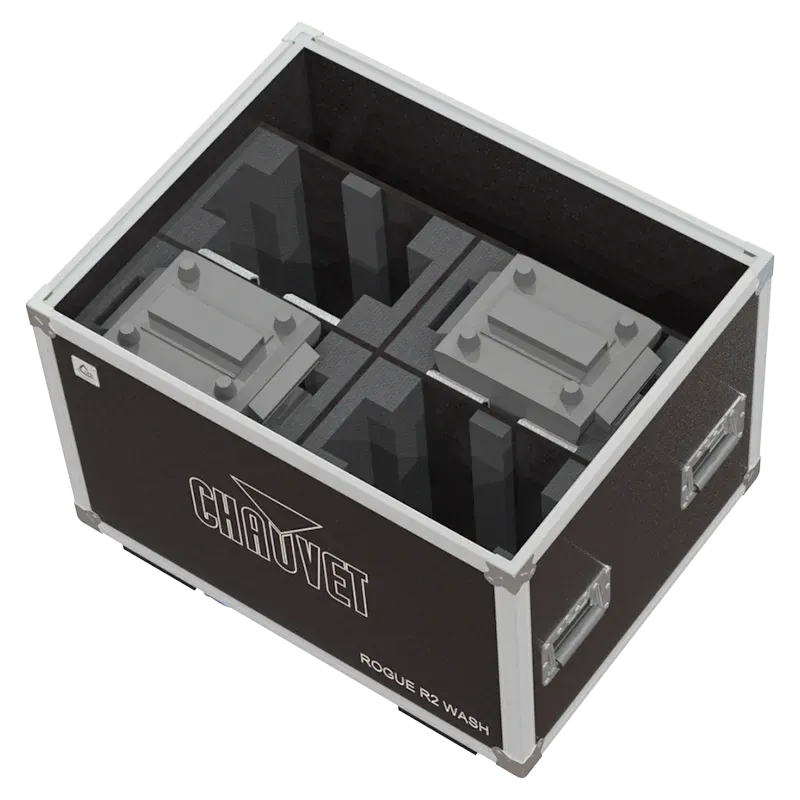 Empty ALP FLIGHT CASES flight case for 4x Chauvet Rogue R2 Wash ready for custom foam insert