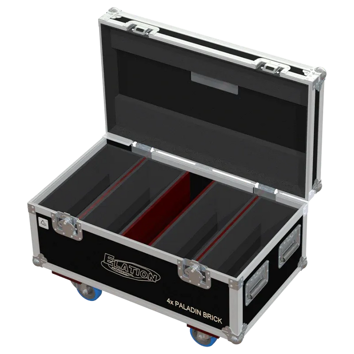 Empty flight case for Elation Paladin Brick with precision-cut compartments and cable storage space