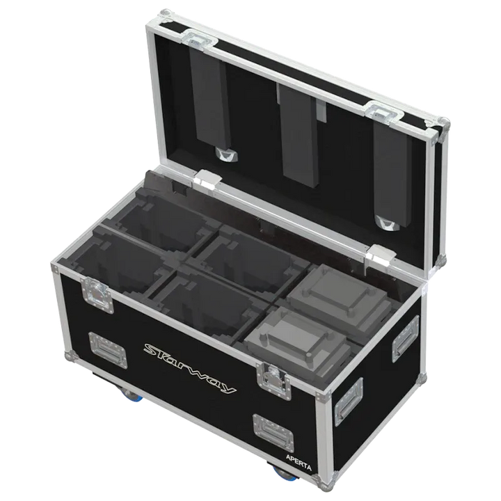 6x Starway Aperta fixtures inside ALP FLIGHT CASES with custom CNC foam