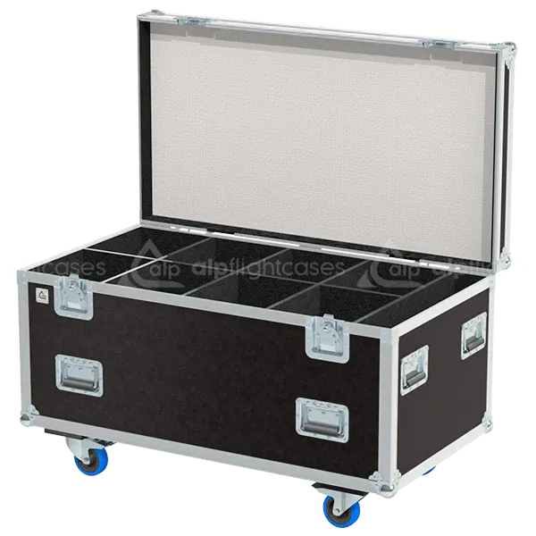 Empty ALP FLIGHT CASES 8-way trunk for Showtec Spectral M3000 Zoom Q4 MKII with accessory compartment