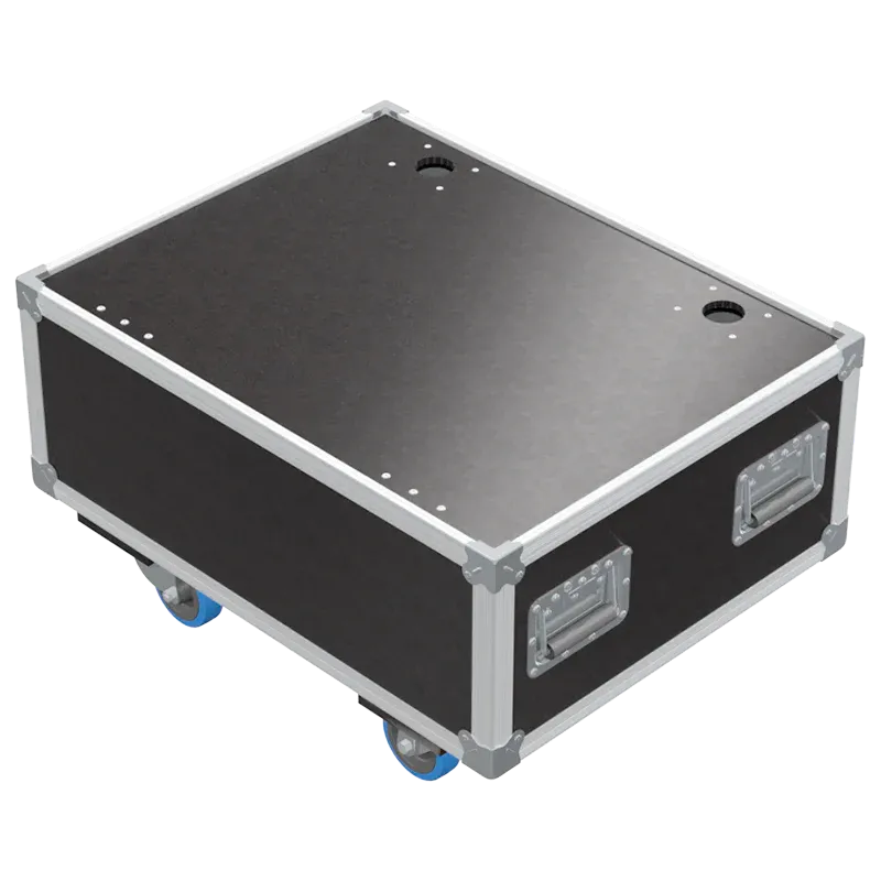 Rear view of Starway Windkolor 8-way transport case built with 10mm birch plywood