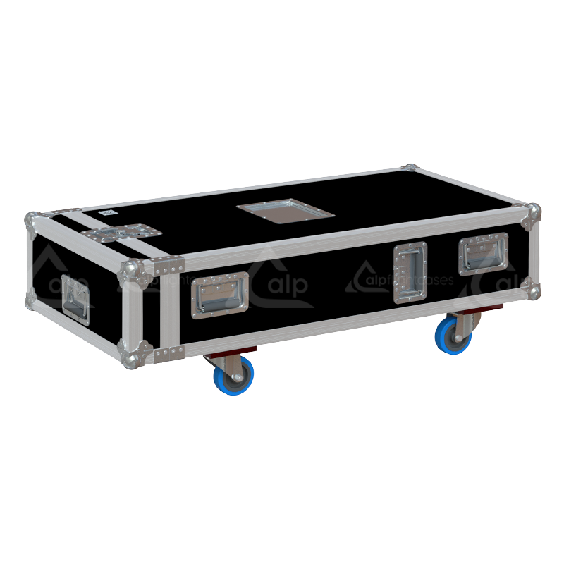 Front view of the professional touring multicase for 10x microphone stands up to 1125mm by ALP Flight Cases