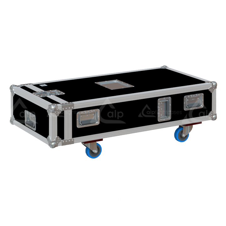 Front view of the professional touring multicase for 10x microphone stands up to 1125mm by ALP Flight Cases