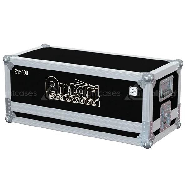 ALP FLIGHT CASES front view of Antari Z-1500II professional fog machine flight case with heavy-duty 10mm birch plywood and recessed hardware
