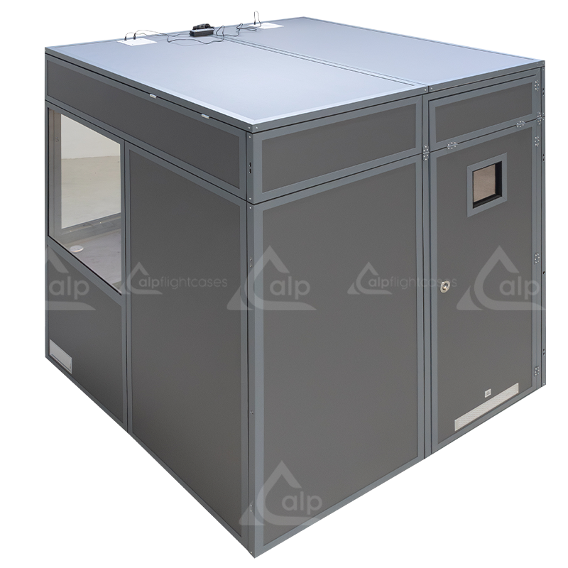INTERPRETER BOOTH FOR 2 PERSONS FITTING THE ISO ISO 4043 – ALP FLIGHT CASES