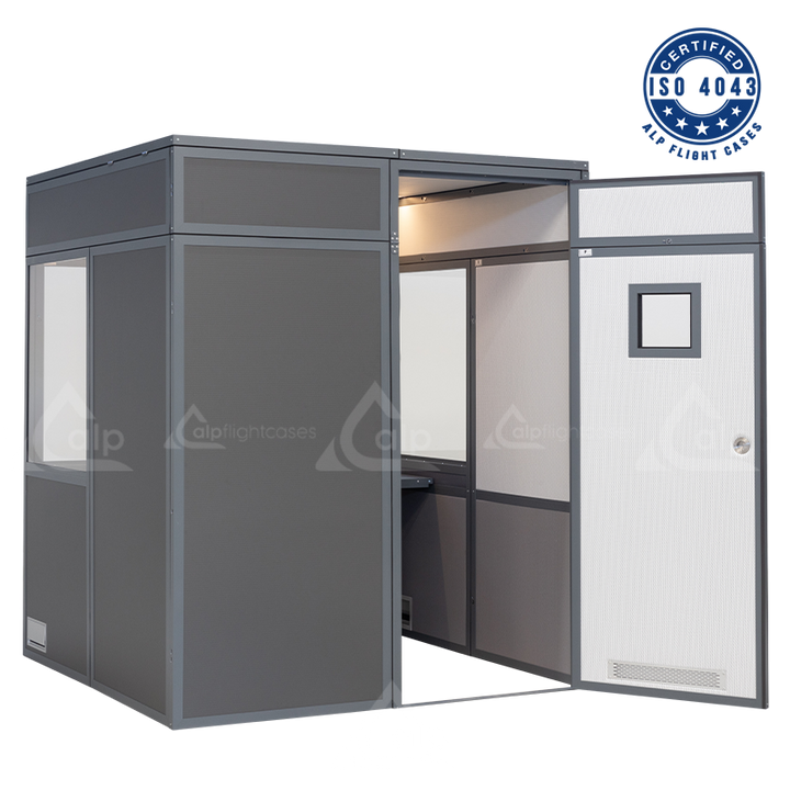 Flight Case INTERPRETER BOOTH FOR 2 PERSONS FITTING THE ISO ISO 4043 – ALP FLIGHT CASES