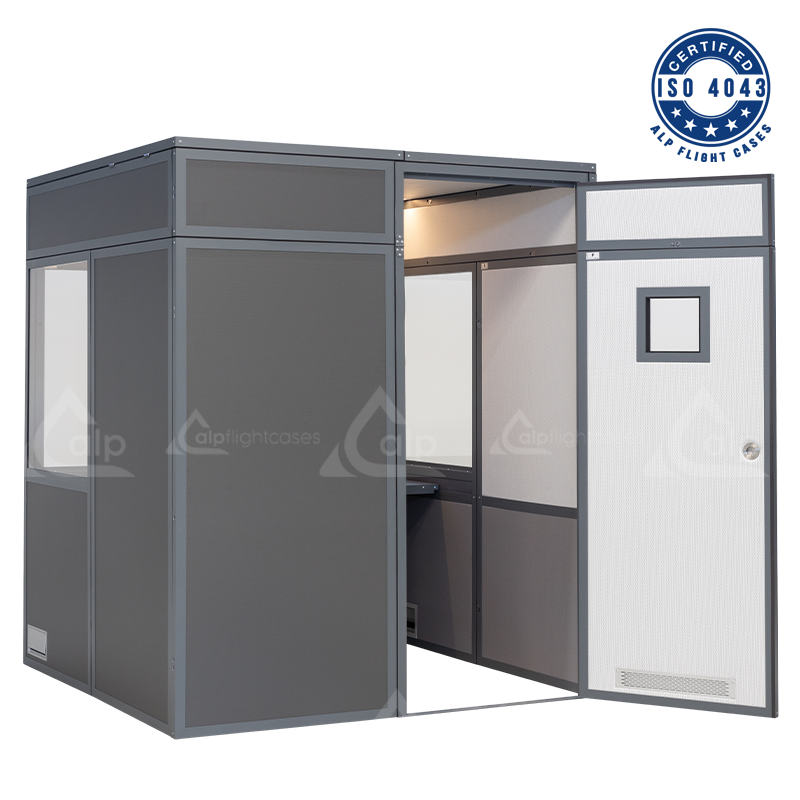 INTERPRETER BOOTH FOR 2 PERSONS FITTING THE ISO ISO 4043 – ALP FLIGHT CASES