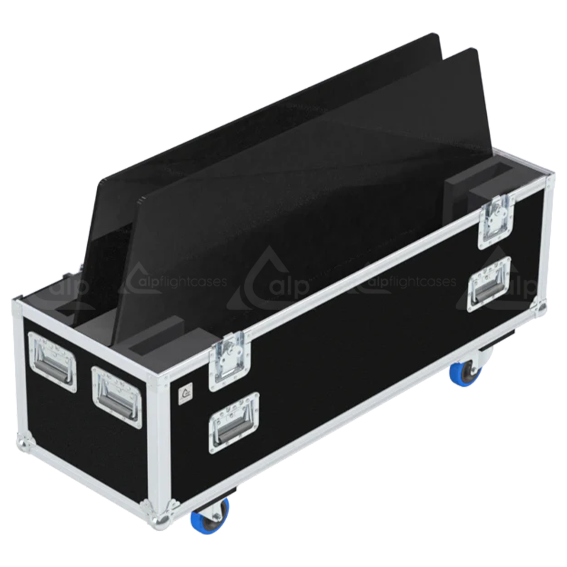 <tc><transcy>ALP FLIGHT CASES PRO 2x ÉCRANS VIDÉO AJUSTABLE 32"- 46" - ROULETTES</transcy></tc>