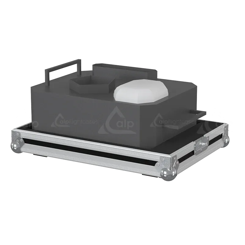 Chauvet Vesuvio II high-output LED fog machine stored in ALP flight case with custom CNC foam compartments