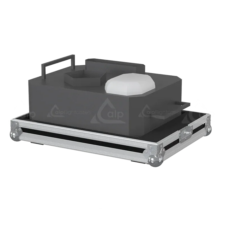 Chauvet Vesuvio II high-output LED fog machine stored in ALP flight case with custom CNC foam compartments